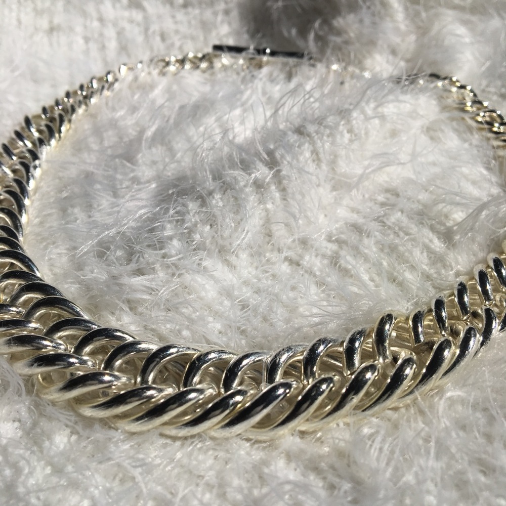 Ralph Lauren silver chain link statement necklace